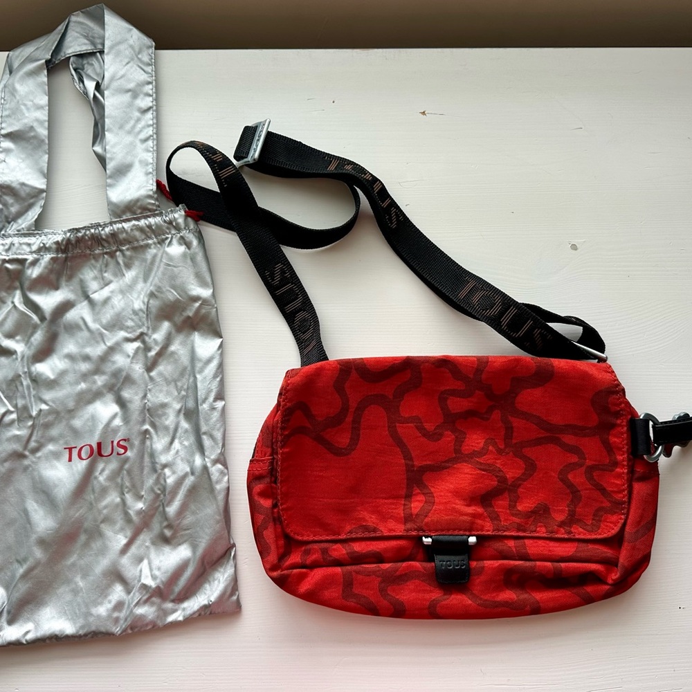 Tous Red Abstract Crossbody Bag